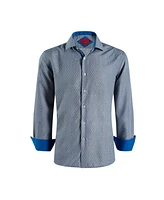 Elie Balleh Boys White Slim Fit Geometric Print Shirt