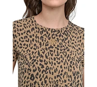 Dkny Jeans Petite Animal Print Short-Sleeve T-Shirt