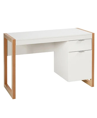 Modern Computer Desk Writing Workstation with Cabinet and Drawer