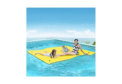 Hallolure Yellow Water Floating Mat Foam Pad, 9x6FT Bouncy Tear-Resistant Xpe Foam