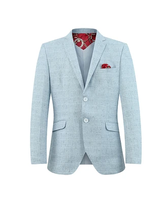 Elie Balleh Boys Baby Blue Slim Fit Melange Jacket