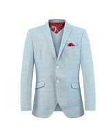 Elie Balleh Boys Baby Blue Slim Fit Melange Jacket