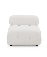 Ivory Teddy Fabric Modular Sectional Sofa