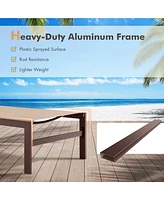 Gymax Aluminum Patio Chaise Lounge Outdoor Adjustable Lounge Chair W/ 6-Position Backrest