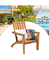 Gymax Patio Lounge Chair Outdoor Wooden Adirondack Chair w/ Armrest