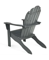 Gymax 2PCS Wooden Classic Adirondack Chair Lounge Chair Outdoor Patio
