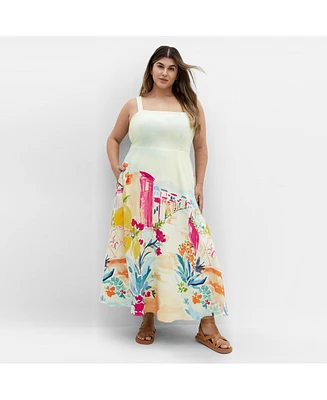 City Chic Plus Sorrento Print Maxi Dress