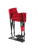 Mondawe Outdoor Freestyle Rocker Camping Chair Portable Folding Rocking with Solid, Durable Armrests, Drink Holder & Comfortable Backrest