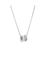 Pre-Owned Bvlgari B.Zero1 Pendant Necklace 18K White Gold with Diamonds