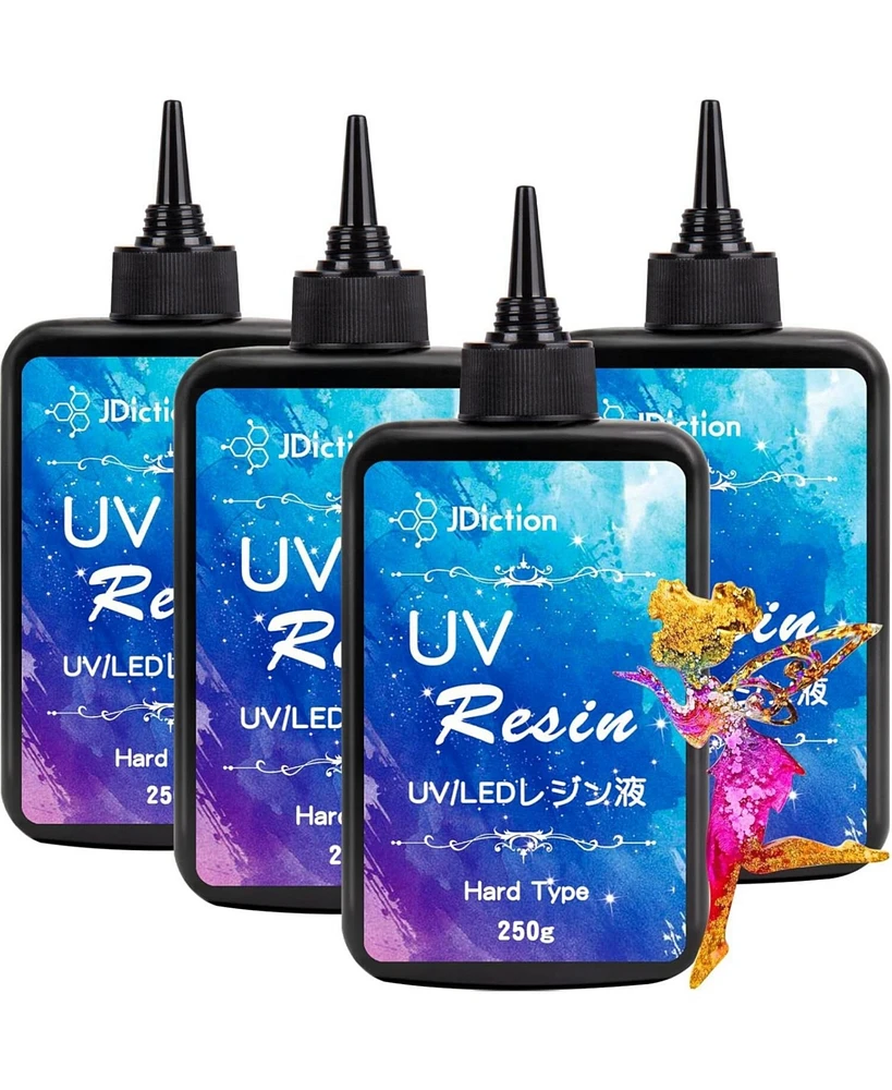 JDiction 1000g Uv Resin, Ultra Clear Advanced Resins Solar Cure Hard Uv Resin Kit for Jewelry Making, Casting and Coating & Diy Crafts