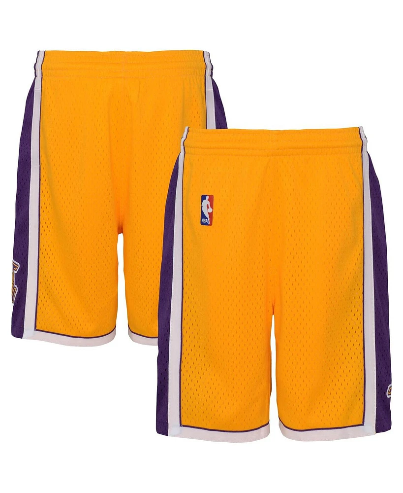 Mitchell & Ness Big Boys and Girls Gold Los Angeles Lakers Swingman Shorts