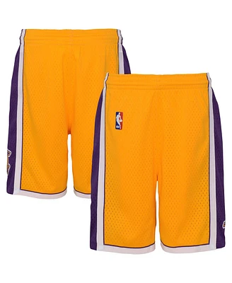 Mitchell & Ness Big Boys and Girls Gold Los Angeles Lakers Swingman Shorts