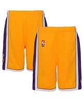 Mitchell & Ness Big Boys and Girls Gold Los Angeles Lakers Swingman Shorts