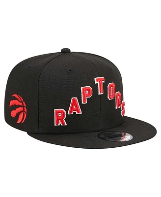 New Era Men's Black Toronto Raptors Jersey Hook Statement Edition 9FIFTY Snapback Hat