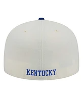 New Era Men's Cream Kentucky Wildcats Chrome 59FIFTY Fitted Hat