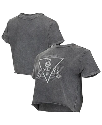 Concepts Sport Women's Charcoal Philadelphia Union Distressed Market Cropped T-Shirt