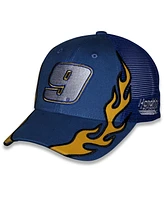 Checkered Flag Sports Men's and Women's Blue Chase Elliott Napa Flame Trucker Adjustable Hat