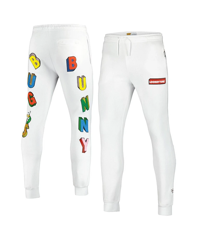 Freeze Max Men's Bugs Bunny White Looney Tunes Big Letter Pants