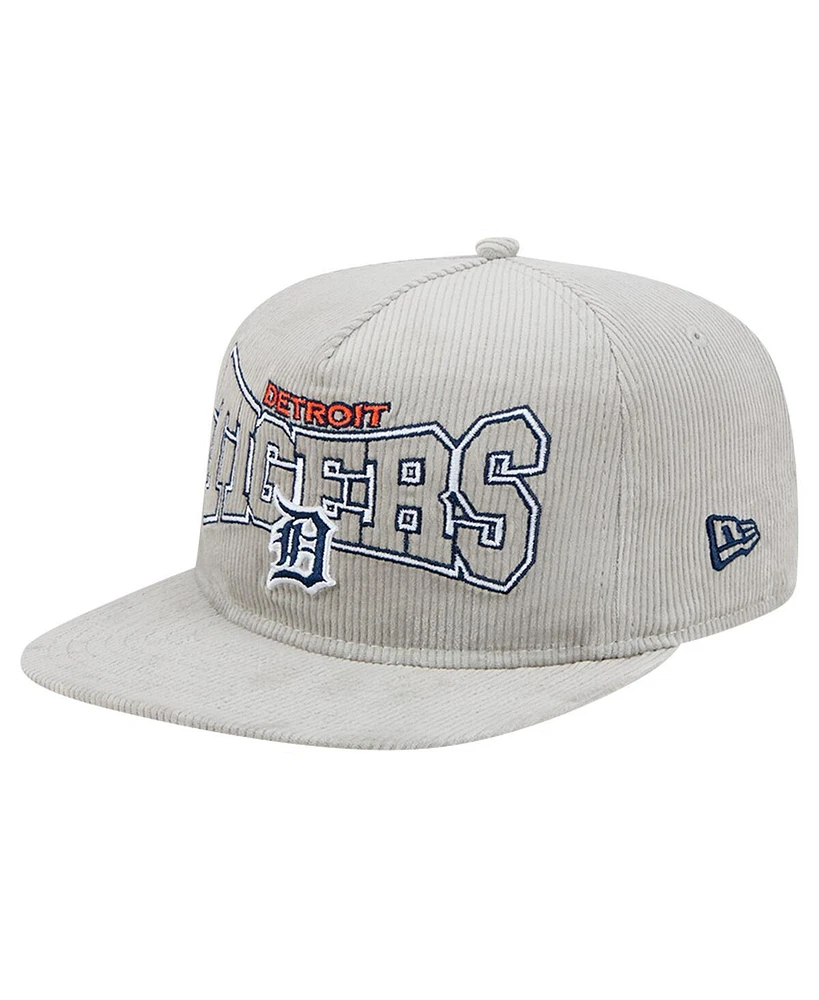 New Era Men's Gray Detroit Tigers Corduroy Golfer Snapback Hat
