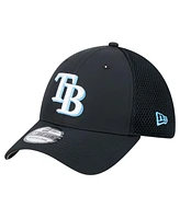 New Era Men's Black Tampa Bay Rays Team Tone 39THIRTY Flex Hat