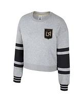Stadium Essentials Women's Heather Gray Lafc Scrimmage Cropped Pullover Sweatshirt