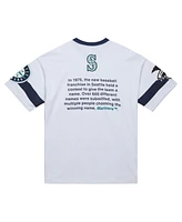 Mitchell & Ness Men's White Seattle Mariners Cooperstown Collection Team Origins Premium T-Shirt