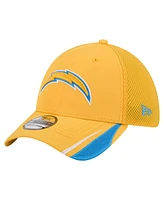 New Era Men's Gold Los Angeles Chargers Linear 39THIRTY Flex Hat