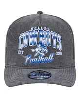 New Era Men's Black Dallas Cowboys Throwback Washed A-Frame 9FIFTY Snapback Hat