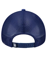 New Era Men's White/Navy Detroit Tigers Distressed 9FORTY A-Frame Adjustable Trucker Hat