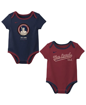 Nike Newborn Cleveland Guardians City Connect Two-Pack Bodysuit Set