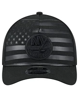 New Era Men's Black New York Islanders Game Day Stealth Flag 9FORTY A-Frame Adjustable Hat