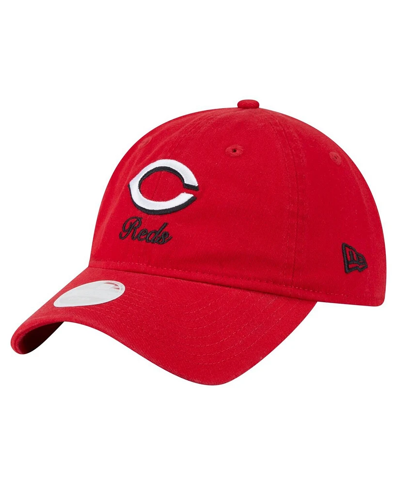 New Era Women's Red Cincinnati Reds Preppy Team 9TWENTY Adjustable Hat