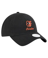 New Era Women's Black Baltimore Orioles Preppy Team 9TWENTY Adjustable Hat