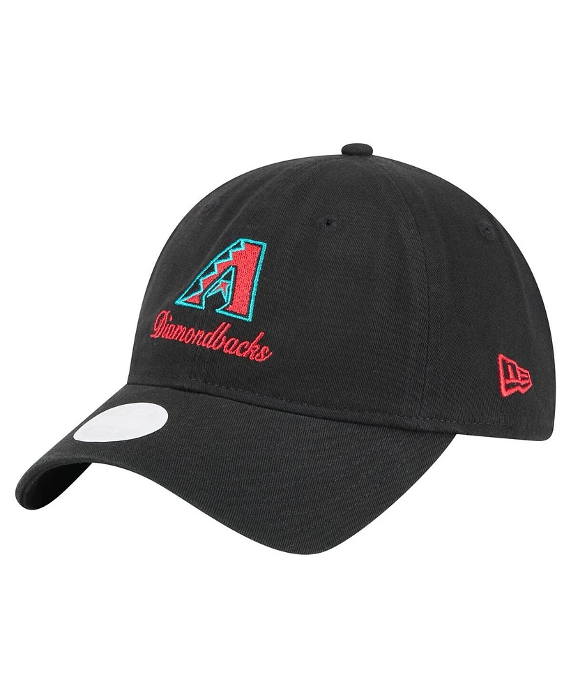 New Era Women's Black Arizona Diamondbacks Preppy Team 9TWENTY Adjustable Hat