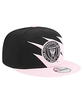 New Era Men's Black/Light Pink Inter Miami Cf Jagged 9FIFTY Snapback Hat