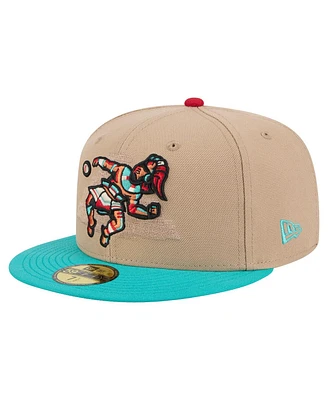 New Era Men's Tan Pensacola Blue Wahoos Copa de la Diversion 59FIFTY Fitted Hat