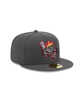 New Era Men's Gray Rancho Cucamonga Quakes theme Nights 59FIFTY Fitted Hat