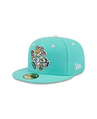 New Era Men's Turquoise Biloxi Shuckers theme Nights 59FIFTY Fitted Hat