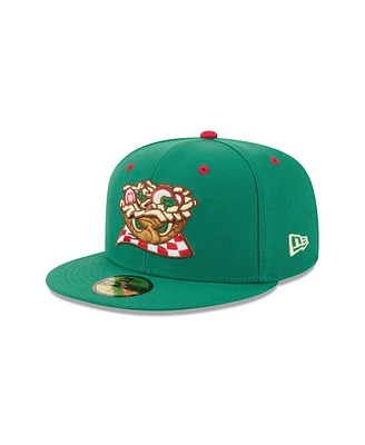New Era Men's Green Akron RubberDucks theme Nights 59FIFTY Fitted Hat