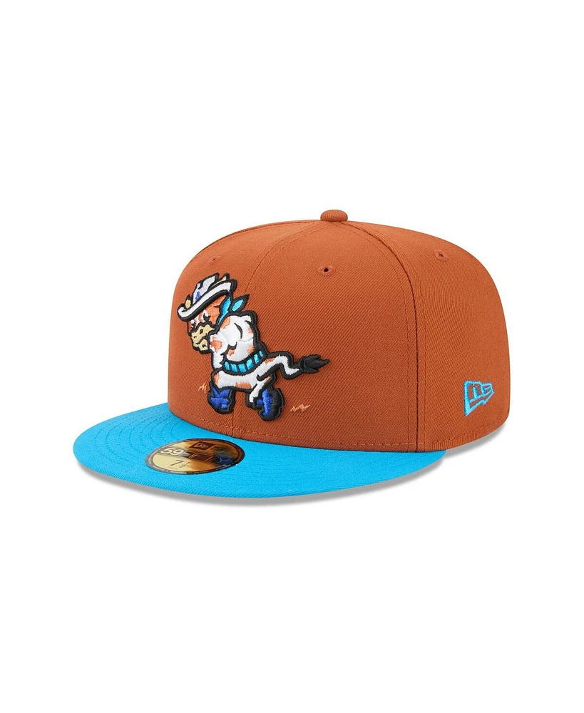 New Era Men's Brown Amarillo Sod Poodles Theme Nights 59FIFTY Fitted Hat