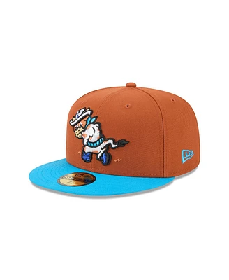 New Era Men's Brown Amarillo Sod Poodles Theme Nights 59FIFTY Fitted Hat