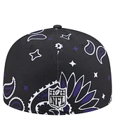 New Era Men's Black Baltimore Ravens Paisley 59FIFTY Fitted Hat