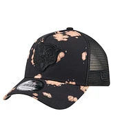 New Era Men's Black Chicago Bears Bleached A-Frame 9FORTY Trucker Adjustable Hat