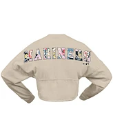 Fanatics Women's Cream Seattle Mariners Floral Preppy Cropped Long Sleeve T-Shirt