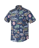 Reyn Spooner Men's Navy New York Yankees Scenic Tri-Blend Button-Down Shirt