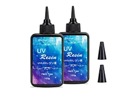 Uv Resin, 2 Pcs Upgrade Ultraviolet Epoxy Resin Crystal Clear Hard Glue Solar Cure Sunlight Activated Resin for Handmade Jewelry, Diy Craft Decoration