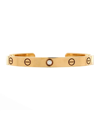 Pre-Owned Cartier Love 1 Diamond Cuff Bracelet 18K Gold with Diamond
