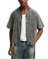 Cotton On Men's Washed Box Fit Short Sleeve Shirt