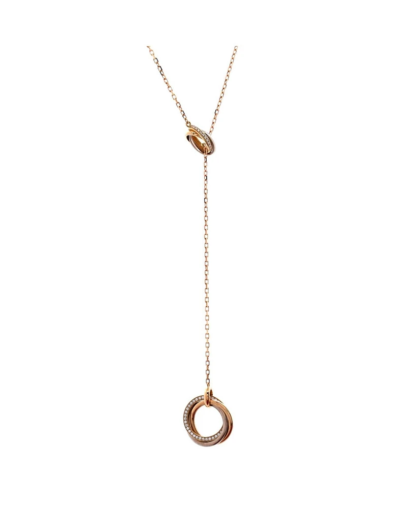 Pre-Owned Cartier Trinity Lariat Necklace 18K Tricolor Gold with Diamonds