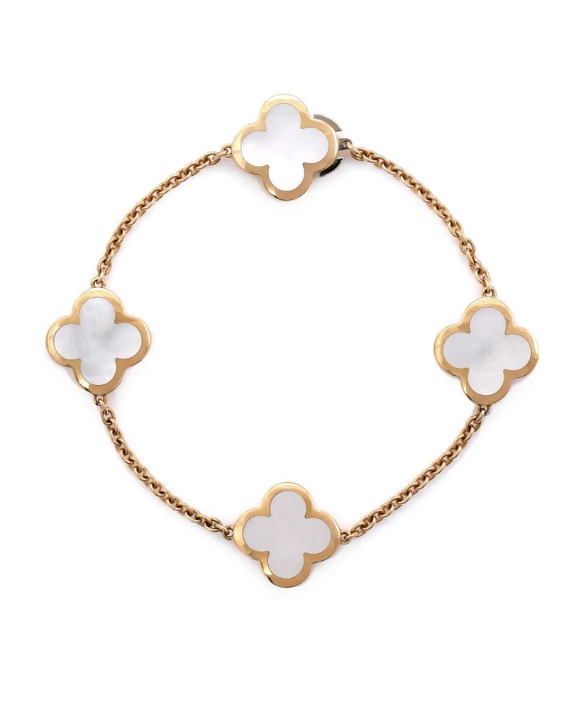 Pre-Owned Van Cleef & Arpels Pure Alhambra 4 Motifs Bracelet 18K Gold with Mother of Pearl